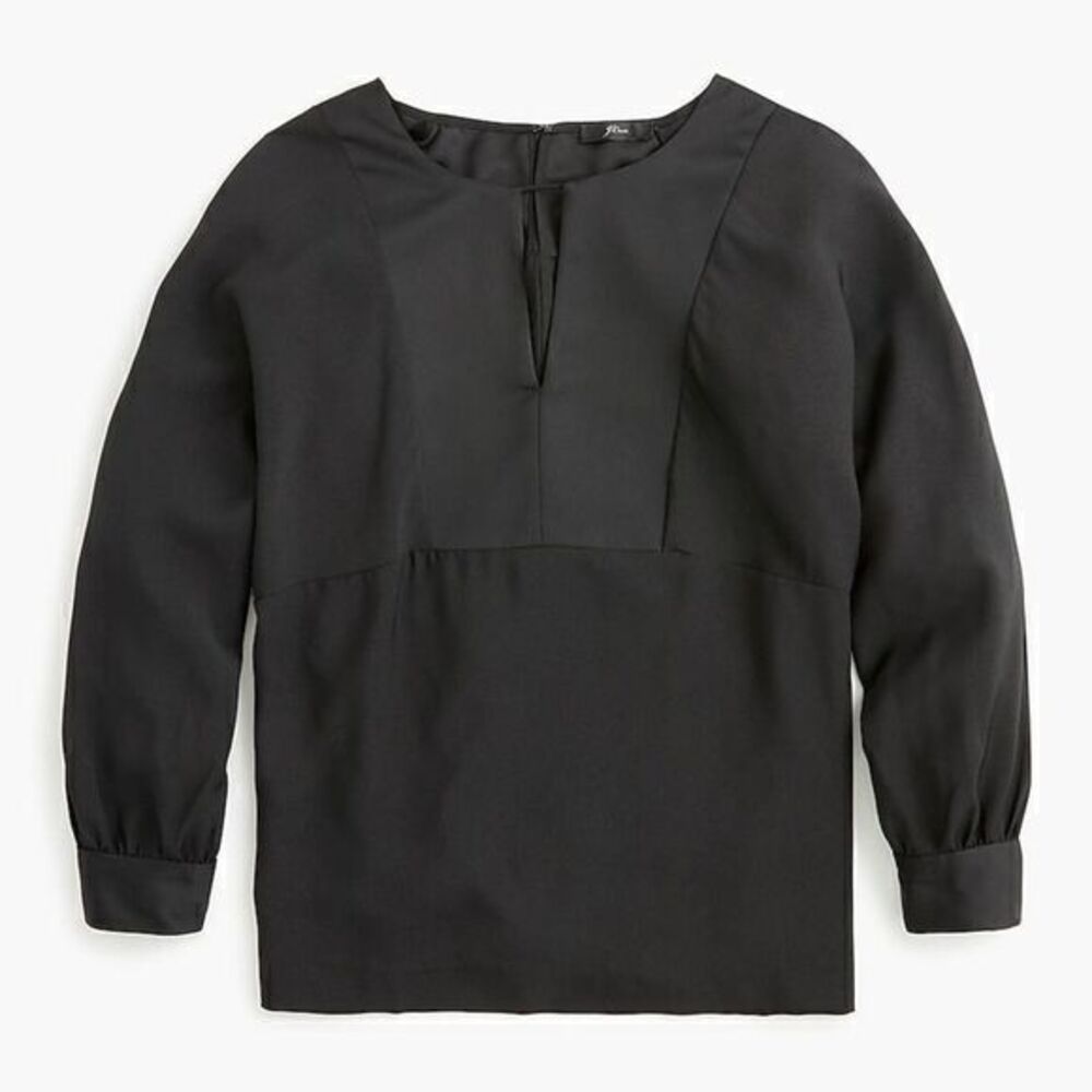 J.Crew Keyhole V-neck top satin-backed crepe NWT
